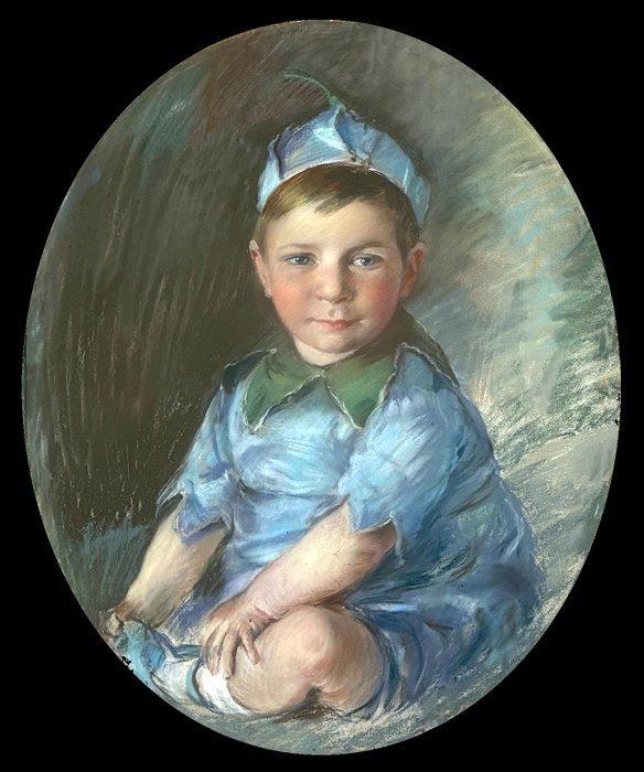 Scuola inglese (XIX-XX) - Portrait of child - NO RESERVE, Antiek en Kunst, Kunst | Schilderijen | Klassiek