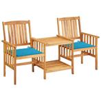 vidaXL Tuinstoelen met tafeltje en kussens massief, Tuin en Terras, Verzenden, Nieuw