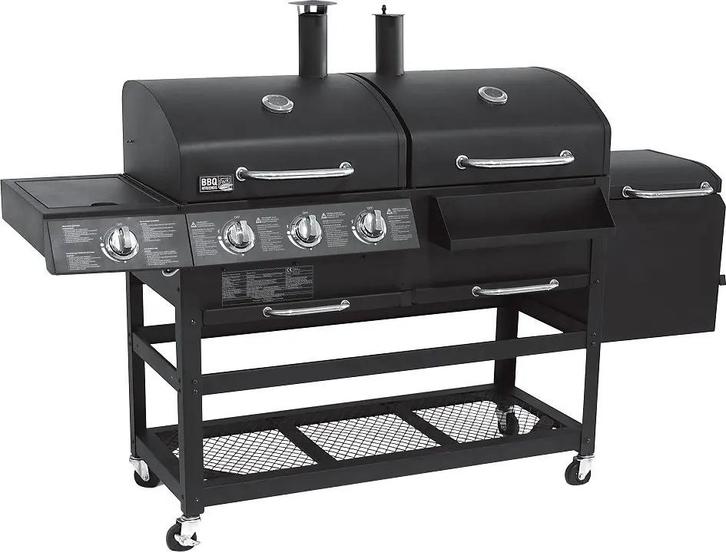 Grote gas en houtskoolbarbecue 196x64x130cm (Barbecues), Tuin en Terras, Houtskoolbarbecues, Nieuw, Ophalen of Verzenden