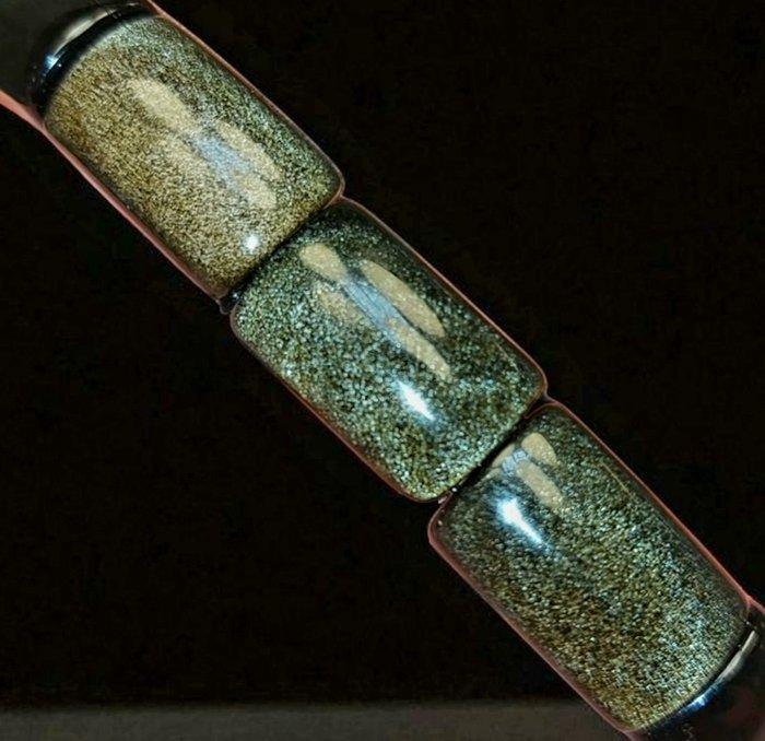 Goudkleurige obsidiënarmband van mooie kwaliteit., Verzamelen, Mineralen en Fossielen