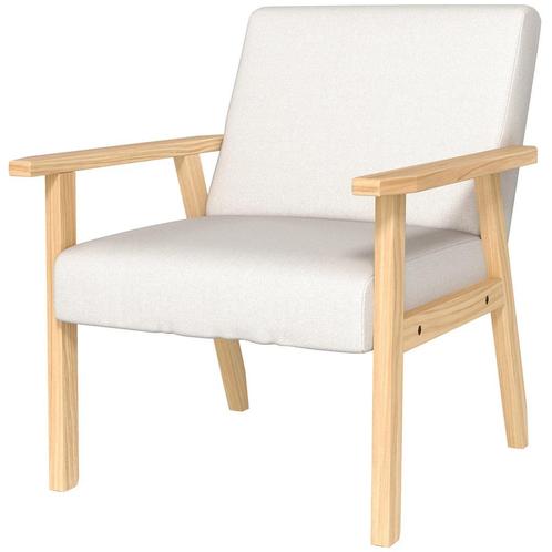 TRUUSK Loungestoel met Armleuningen - Eetkamerstoel in Linne, Huis en Inrichting, Stoelen, Verzenden