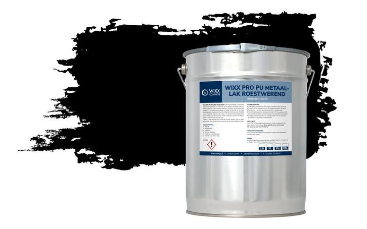 Wixx PRO PU Metaallak Roestwerend RAL 9005 | Gitzwart 20L, Doe-het-zelf en Bouw, Verf, Beits en Lak, Nieuw, Verzenden