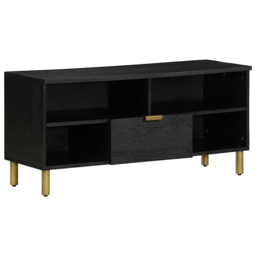 vidaXL Tv-meubel 100x33x46 cm bewerkt hout zwart, Huis en Inrichting, Woonaccessoires | Cd- en Dvd-rekken, Nieuw, Verzenden