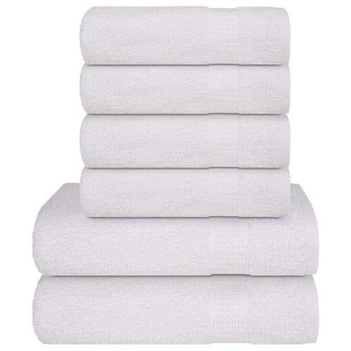 vidaXL 6-delige Handdoekenset 360 g/m² 100% katoen wit, Maison & Meubles, Salle de bain | Linge de bain & Accessoires, Envoi