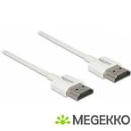Delock 85122 1m HDMI HDMI Wit HDMI kabel, Computers en Software, Verzenden, Nieuw
