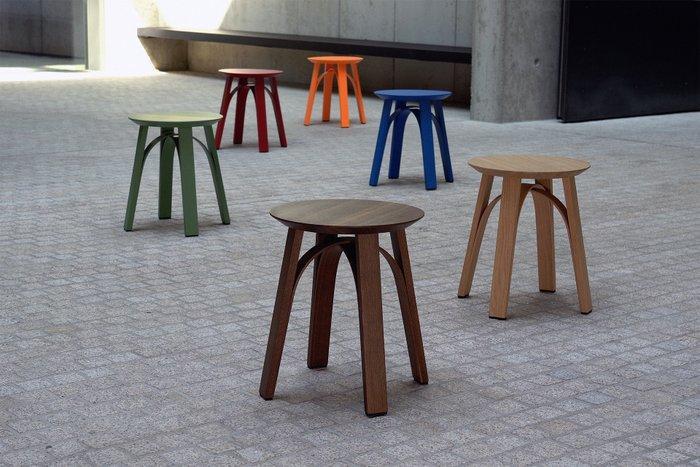 Johannes Hironimus - Tabouret - Frêne, Laqué, orange, Antiek en Kunst, Kunst | Designobjecten