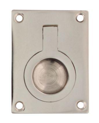 Intersteel Luikring recht 41mm x 31mm nikkel, Doe-het-zelf en Bouw, Hang- en Sluitwerk, Klink of Kruk, Nieuw, Overige materialen