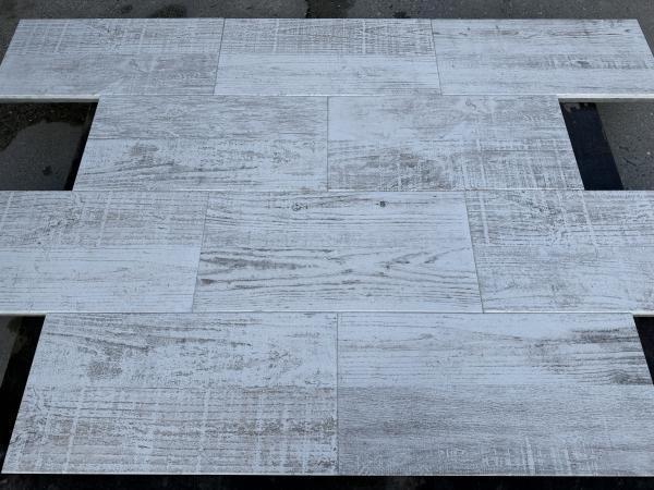 Veiling - 33,28 M2 Gecoate Tegel Houtlook White 40x80x4 Cm, Tuin en Terras, Tegels en Klinkers, Nieuw