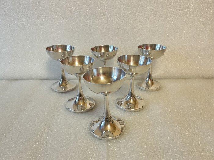 Art Krupp - Service de boisson pour 6 (6) - Acier, Plaqué(e), Antiek en Kunst, Kunst | Designobjecten