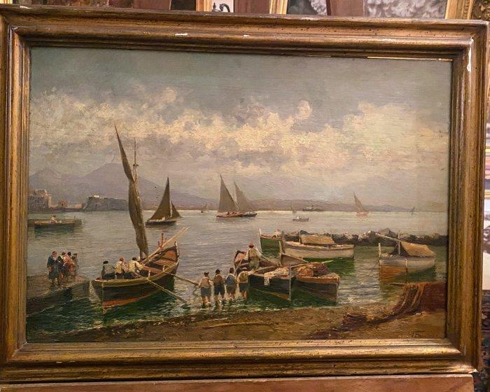 Vincenzo Canino (1892-1978) - Napoli Mergellina, Antiek en Kunst, Kunst | Schilderijen | Klassiek