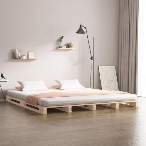 vidaXL Palletbed massief hout 180x200 cm, Huis en Inrichting, Slaapkamer | Bedden, Nieuw, Verzenden