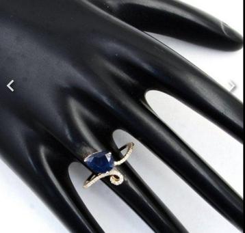 Bague - 14 carats Or jaune - 1.91ct. tw. Saphir - Diamant
