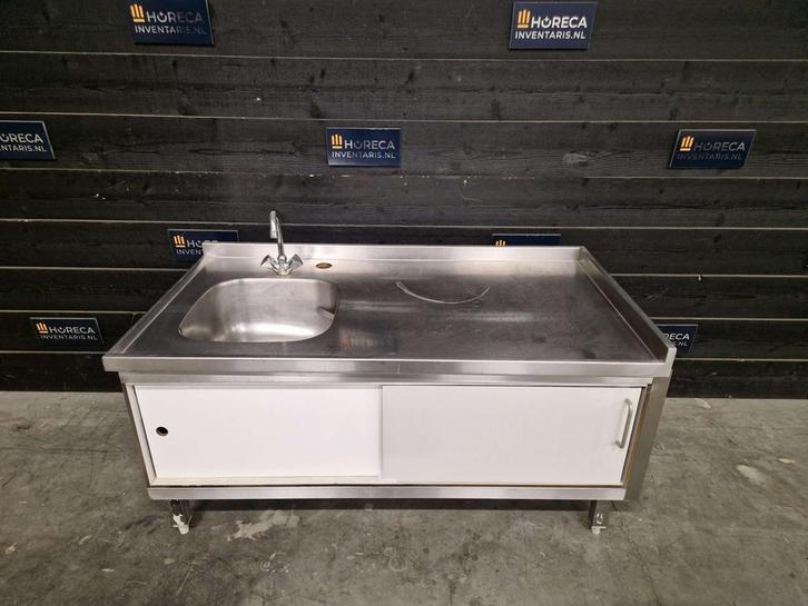 Wastafel | trespa | RVS | wasbak | 135cm, Zakelijke goederen, Horeca | Meubilair en Inrichting, Gebruikt