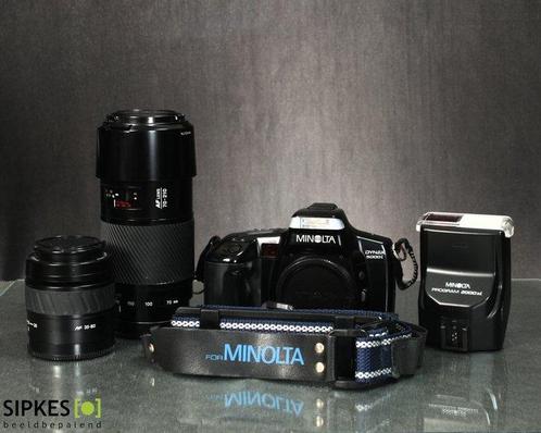 Minolta Dynax 5000i + 35-80mm + 70-210mm + 2000xi Flitser -, Audio, Tv en Foto, Fotocamera's Analoog