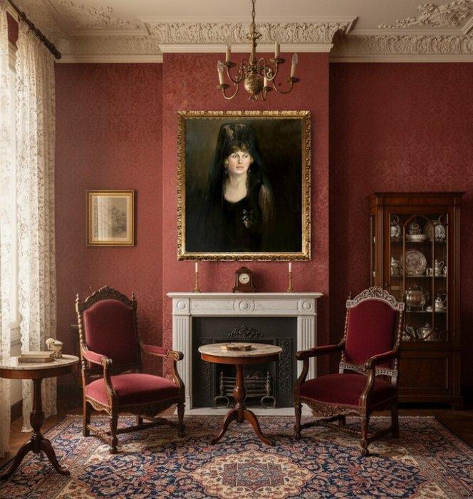 École Européene (XX) - Victoria Eugenia of Battenberg, Queen, Antiek en Kunst, Kunst | Schilderijen | Klassiek