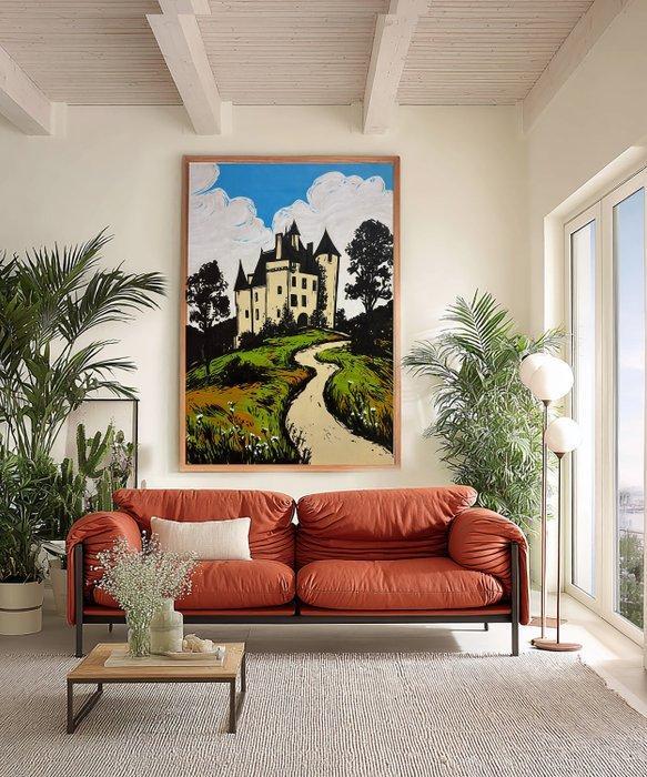 Flavia Delgado - Castillo en la colina XL (NO RESERVE), Antiek en Kunst, Kunst | Schilderijen | Modern