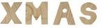Houten letters XMAS 5x1 cm per set
