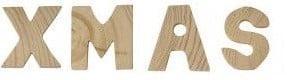 Houten letters XMAS 5x1 cm per set, Hobby en Vrije tijd, Knutselen, Nieuw