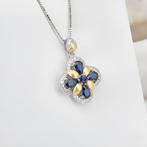 Zonder Minimumprijs - Halsketting Verguld Saffier - Topaas -, Nieuw