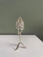 Figurine - Miniatuur zilveren vogelkooi van H. Hooijkaas -