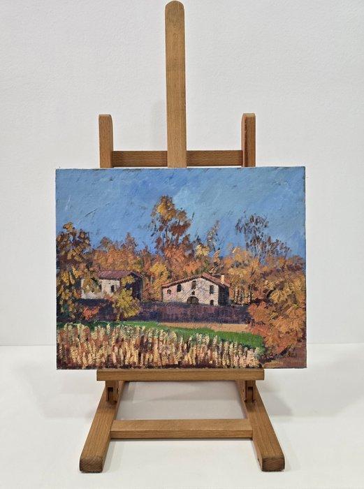 École Catalane (XX) - Caseríos dorados, Antiek en Kunst, Kunst | Schilderijen | Klassiek