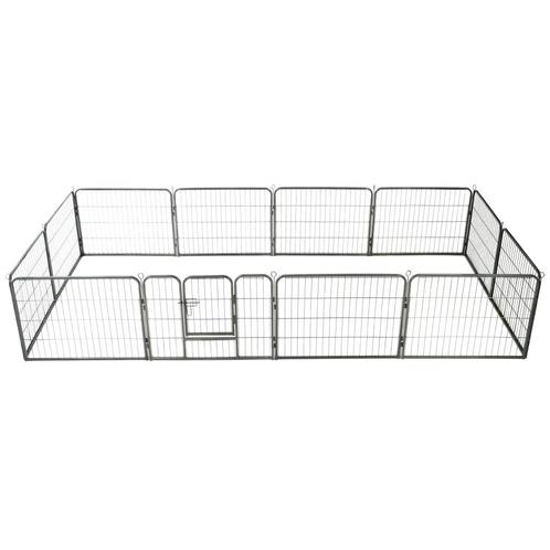 vidaXL Parc pour chiens 12 panneaux Acier 80 x 60 cm, Dieren en Toebehoren, Hondenhokken, Verzenden