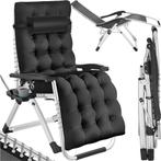 Tuinstoel - Ligstoel - Verstelbaar - Opvouwbaar - Zwart - Te, Tuin en Terras, Verzenden, Nieuw