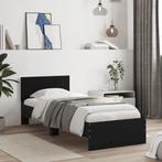 vidaXL Bedframe met hoofdeinde bewerkt hout zwart 90x190 cm, Verzenden, Nieuw