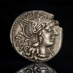 Romeinse Republiek. L. Antestius Gragulus. Denarius Roma