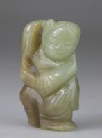 Pendentif Plaque Chinoise - Hoho Brother - Jade Pale -, Antiek en Kunst