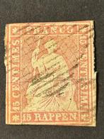 Suisse 1854/1854 - Suisse 1854 – 15 Rp «Sitting Helvetia» –, Postzegels en Munten, Gestempeld