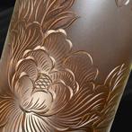 Boîte en bois Nikko-bori japonaise inutilisée - Pivoine