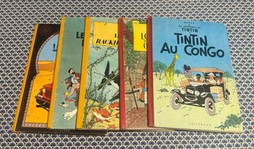 Tintin - 5 Albums in diverse heruitgaven - 1955/1958 beschikbaar voor biedingen