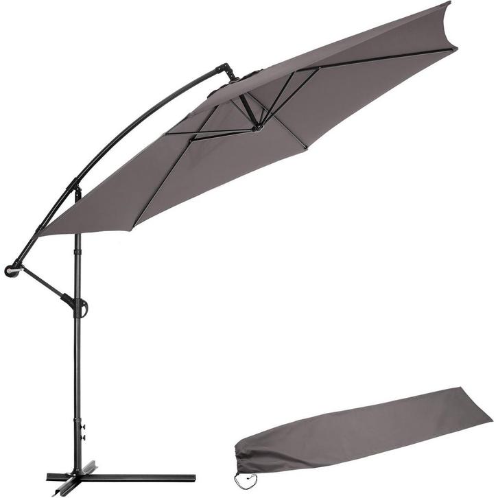 tectake Parasol zweefparasol Ciccio Ø 350cm met beschermhoes, Tuin en Terras, Zonneschermen, Verzenden