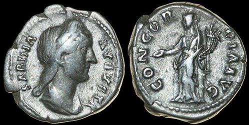 Ad 128-136 n Chr Sabina Augusta, Ad 128-136/7 Ar Denarius..., Postzegels en Munten, Munten en Bankbiljetten | Verzamelingen, Verzenden