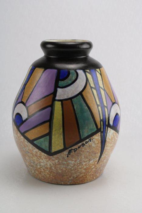 Antoine Dubois - Vaas - Geometrisch patroon - Keramiek - 127, Antiquités & Art, Antiquités | Verre & Cristal