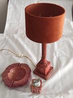 Tafellamp (3) - Lamp, asbak en aanstekerset - Marmer, ivoor