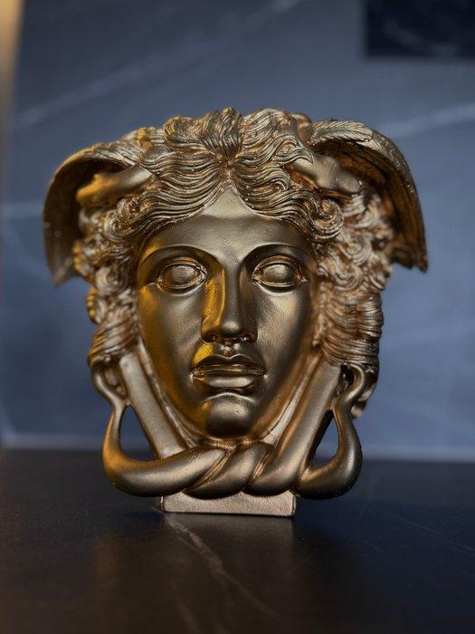 sculptuur, Golden Medusa Gorgona - 18 cm - Gips, beton, Antiek en Kunst, Curiosa en Brocante
