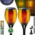 KESSER® 2 Solar Tuinfakkels - Tuinverlichting - Sensor - Zwa, Huis en Inrichting, Verzenden, Nieuw