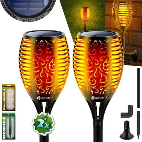 KESSER® 2 Solar Tuinfakkels - Tuinverlichting - Sensor - Zwa, Huis en Inrichting, Woonaccessoires | Overige, Verzenden