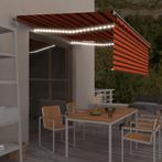 vidaXL Luifel met rolgordijn, LED en windsensor 4x3 m oranje, Verzenden, Nieuw