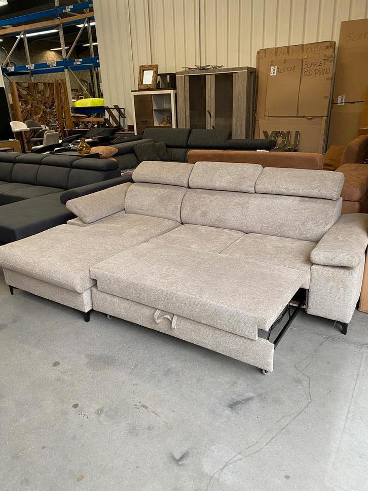 Macon slaapbank / zetelbed beige (nieuw, outlet), Huis en Inrichting, Slaapkamer | Slaapbanken, Nieuw