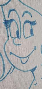 Merho - grote tekening op doek ( 30 bij 60 cm ) - 1 Original, Boeken, Nieuw