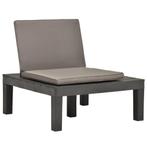 vidaXL Loungestoel met kussen kunststof antraciet, Tuin en Terras, Tuinstoelen, Verzenden, Nieuw