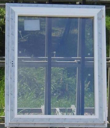 pvc raam , chassis , venster 96 x 118 wit / zwart ral 9005, Ophalen of Verzenden, Raamkozijn
