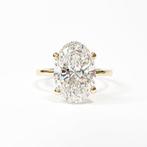 Ring - 14 karaat Geel goud -  5.12ct. tw. Diamant, Handtassen en Accessoires