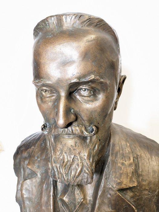 E. Sanvito - Buste, Uomo elegante - 59 cm - Brons, Antiek en Kunst, Antiek | Keramiek en Aardewerk