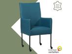 Leren eetkamerstoel Spark - Hermes Turquoise (blauw) -, Huis en Inrichting, Stoelen, Blauw, Nieuw, Ophalen of Verzenden, Eén