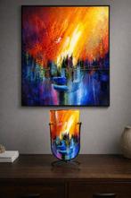 Vaas - Glas - Glazen vaas modern, Antiek en Kunst