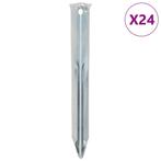 vidaXL Tentharingen 24 st Ø20 mm 17 cm gegalvaniseerd staal, Caravans en Kamperen, Tentaccessoires, Verzenden, Nieuw